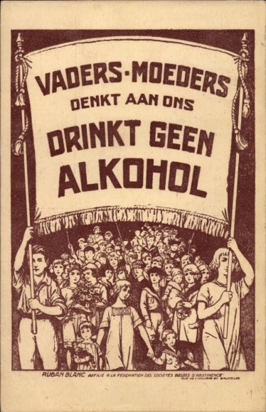 Postcard Demonstrating People, Campaign Against Alcohol