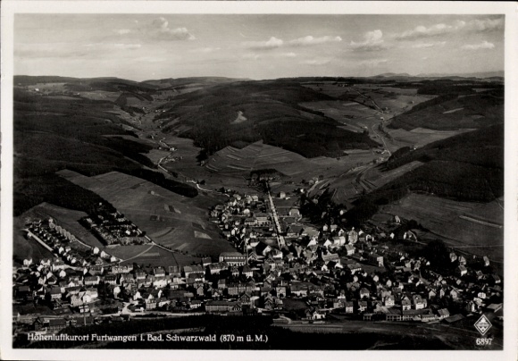 Ak Furtwangen im Schwarzwald, Fliegeraufnahme
