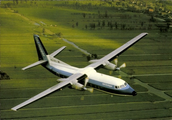Postcard passenger aircraft, Fokker F-27 Friendship, NLM Cityhopper