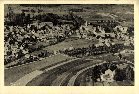 Postcard Bad Wurzach in Upper Swabia, aerial photograph