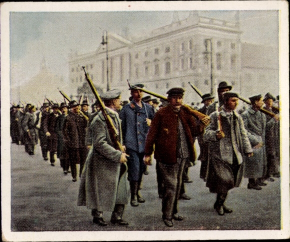 Sammelbild Nachkriegszeit Nr. 9, Dez. 1918, Das Ringen um die Macht, bewaffnete Arbeiterbataillone