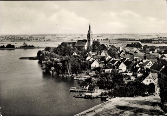 Postcard Röbel on the Müritz, general view, panorama