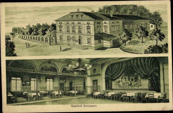 Postcard Dreußen Ponitz Altenburger Land Thuringia, Gasthof Dreussen, hall
