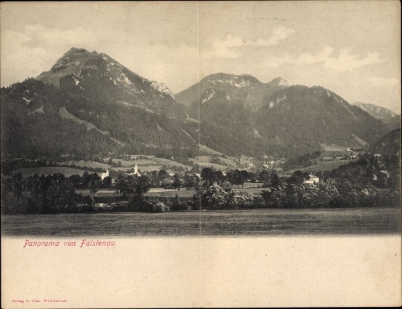 Klapp Postcard Fischbachau in Oberbayern, Faistenau, mountain landscape