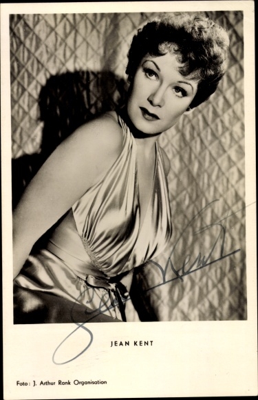 Postcard actress Jean Kent, portrait, autograph