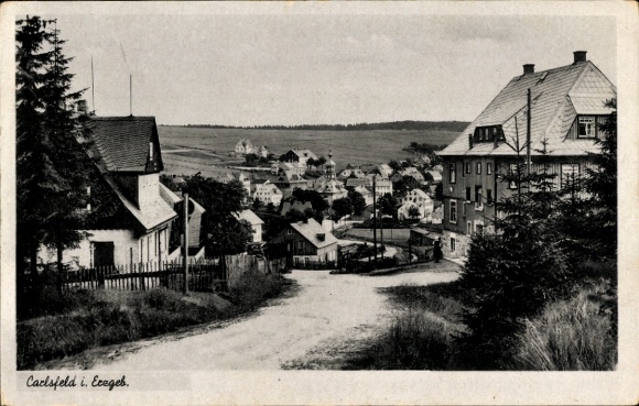 Postcard Carlsfeld Eibenstock in the Ore Mountains, view of the town