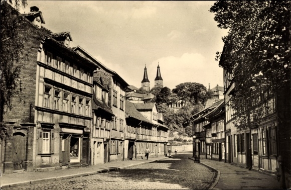 Postcard Nordhausen in Thuringia, Grimmel mit Blick zum Dom, street view