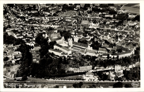 Ak Freising in Oberbayern, Fliegeraufnahme
