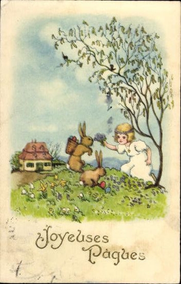 Set of 50 AK Easter chicks, lambs, religion etc.