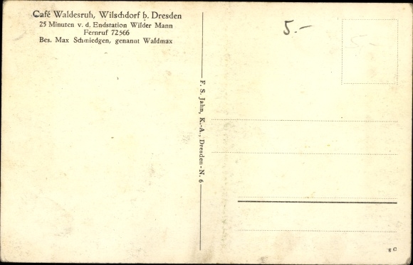 Postcard Dresden North Wilschdorf, Cafe Waldesruh