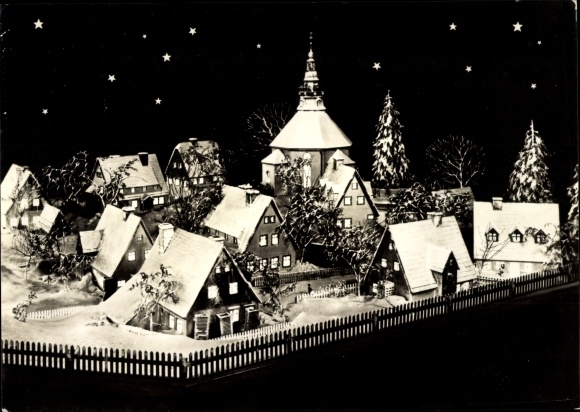 Postcard Seiffen in the Ore Mountains, Toy Museum, Seiffen Christmas Village