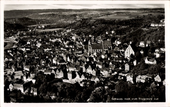 Ak Schwäbisch Hall in Württemberg, luchtfoto