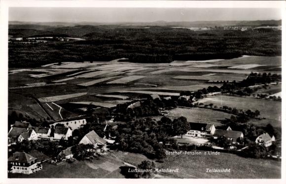 Ak Mainhardt in Württemberg, luchtfoto, Gasthof-Pension zur Linde