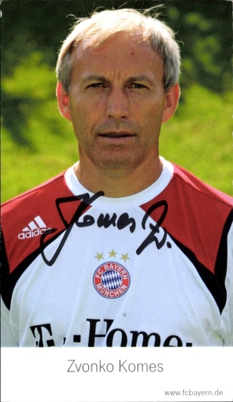 Autograph card fitness coach Zvonko Komes, FC Bavaria Munich, autograph