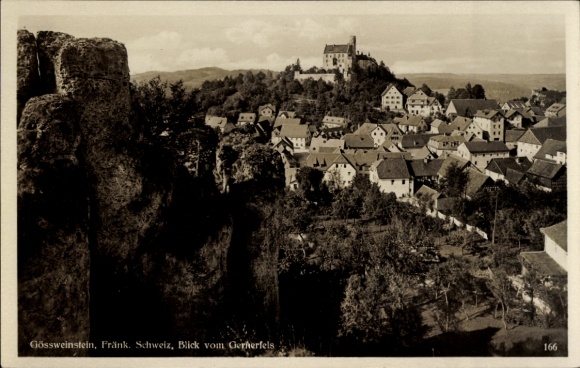 Postcard Gössweinstein Gößweinstein in Upper Franconia, view from the Gernerfels, castle, houses, Franconian...