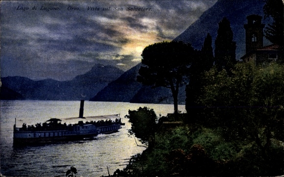 KP Oria Lago di Lugano Lombardia, częściowy widok, parowiec