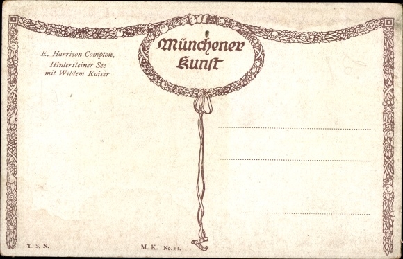 Kunstenaarskaart Compton, E. Harrison, Hinterstein Bad Hindelang, Hintersteiner See, Wilder Kaiser