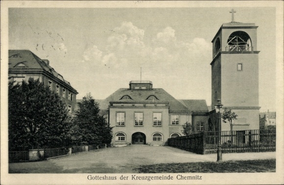 Postcard Chemnitz in Saxony, Church of the Cross Parish