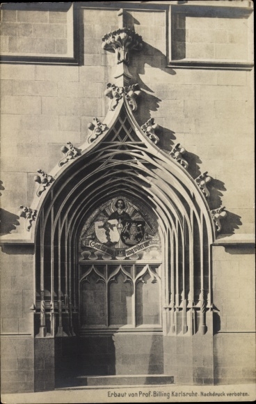 Art Nouveau PC Karlsruhe in Baden, partial view of a building, architect Hermann Billing