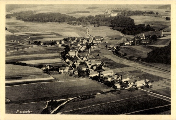 Postcard Meßhofen Roggenburg Swabia Bavaria, aerial photograph