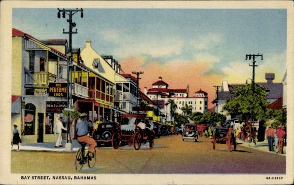 Briefkaart Nassau Bahamas, Bay Street