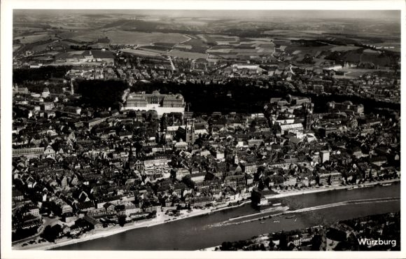 Postcard Würzburg am Main Lower Franconia, aerial photograph