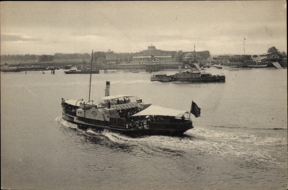 Postcard Belgium, steamships in the harbor