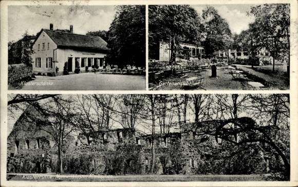 Ak Nimbschen Grimma in Sachsen, Klosterschanke, Gartenansicht, Ruine