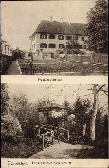 Ak Illereichen Markt Altenstadt an der Iller, Partie aus dem Schlossgarten, Fremdenwohnhaus