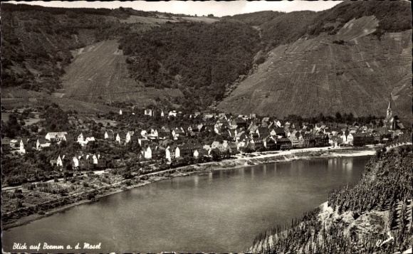 Postcard Bremm on the Moselle, general view