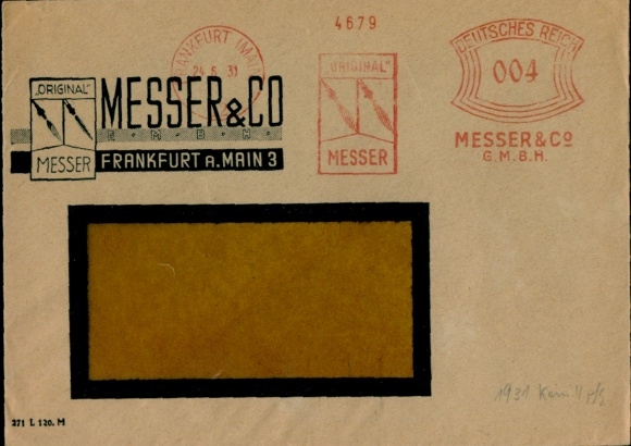Envelope Messer & Co. GmbH Frankfurt am Main