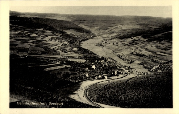 Postcard Heimbuchenthal in the Spessart, aerial photograph