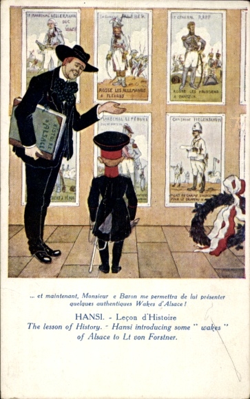 Kunstenaar Ansichtkaart Hansi, Lecon d'Histoire, Lt. van Forstner