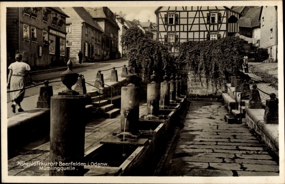 Postcard Beerfelden Oberzent in the Odenwald, Mümlingquelle