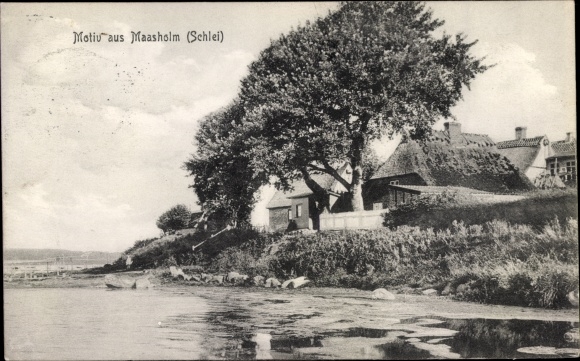 Ansichtkaart Maasholm in Sleeswijk-Holstein, waterspel