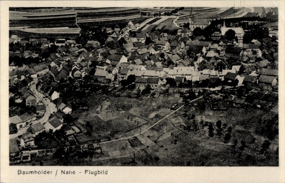 Postcard Baumholder im Westrich, aerial photograph