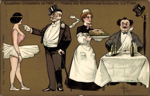 Artysta lito Guillaume, Albert, Paryż, Expo 1900, Théâtre des Bonshommes Guillaume, la Frize