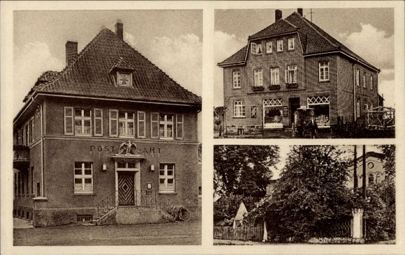 Postcard Haste in Schaumburg, Bakery and Grocery H. Rindfleisch, Post Office