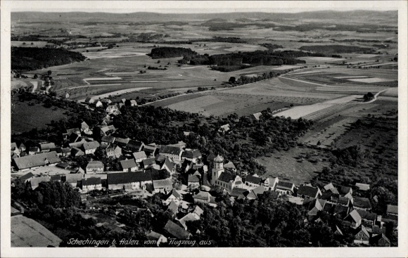 Ak Schechingen in Württemberg, Luftaufnahme von  ländliche Landschaft, Dorfansicht, 1941