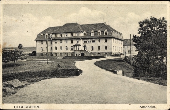 Postcard Olbersdorf in Saxony, nursing home