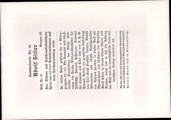 Collective picture Adolf Hitler, speech, Nazi party rally 1935 Nuremberg, collective work no. 15 picture 31