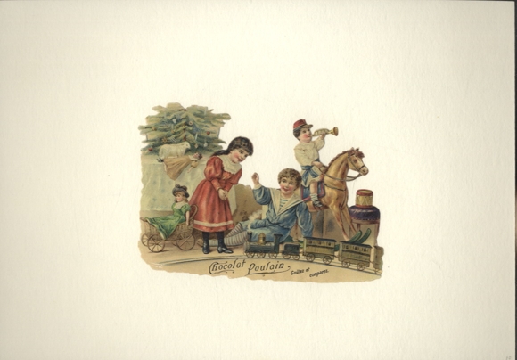 Wafer "Chocolat Poulain", Christmas, children with toys, size approx. 10 x 14 cm