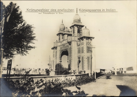 Postcard Delhi India, Coronation Celebrations of King George V of Great Britain