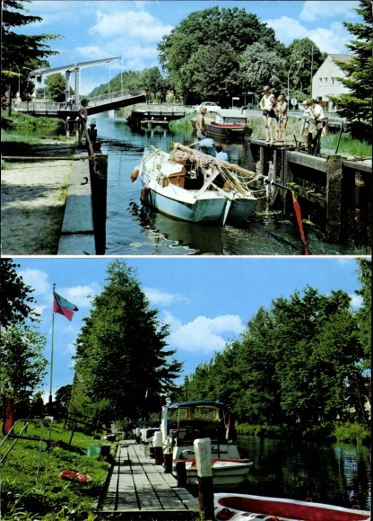 PC Elisabethfehn Barßel in Lower Saxony, in the canal, boats