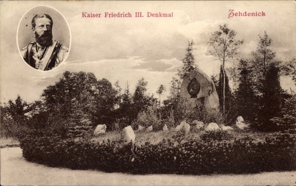 Postcard Zehdenick in Brandenburg, Kaiser Friedrich III. Monument