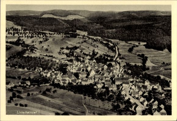Postcard Unterheinriet Untergruppenbach in Württemberg, aerial photograph
