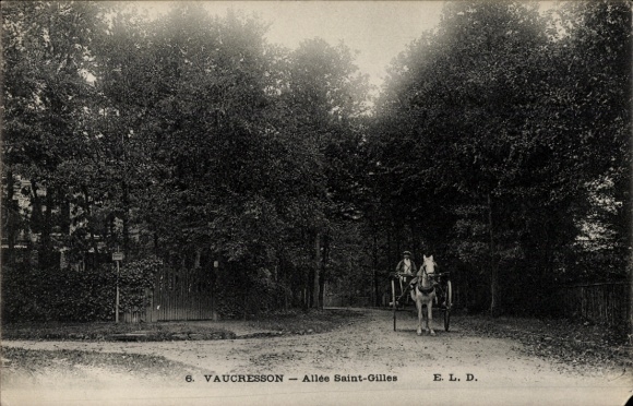Ak Vaucresson Hauts de Seine, Allee Saint-Gilles, Kutsche