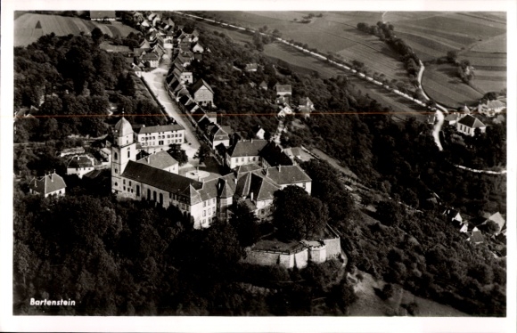 Postcard Bartenstein Schrozberg in Württemberg, aerial photograph