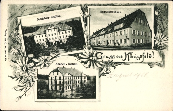 Ak Königsfeld in Sachsen, Mädchen Institut, Knaben Institut, Schwesternhaus
