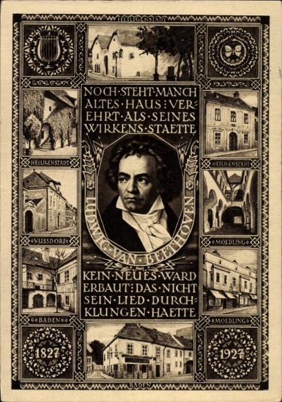 Ganzsachen Ak Mödling in Niederösterreich, Komponist Ludwig van Beethoven, Heiligenstadt